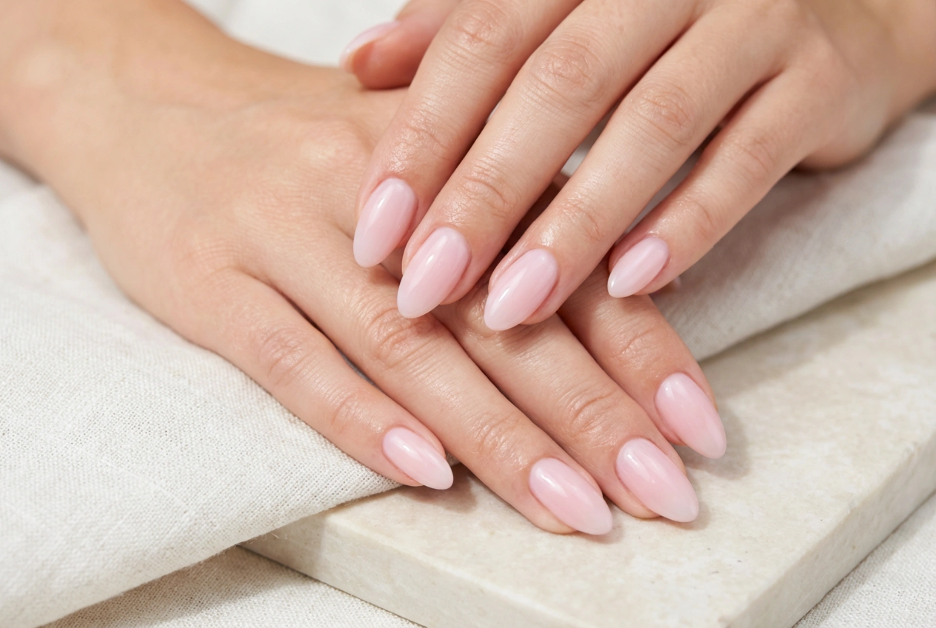 Pastelroze nagels: hoe creëer je een melkachtig effect en glans
