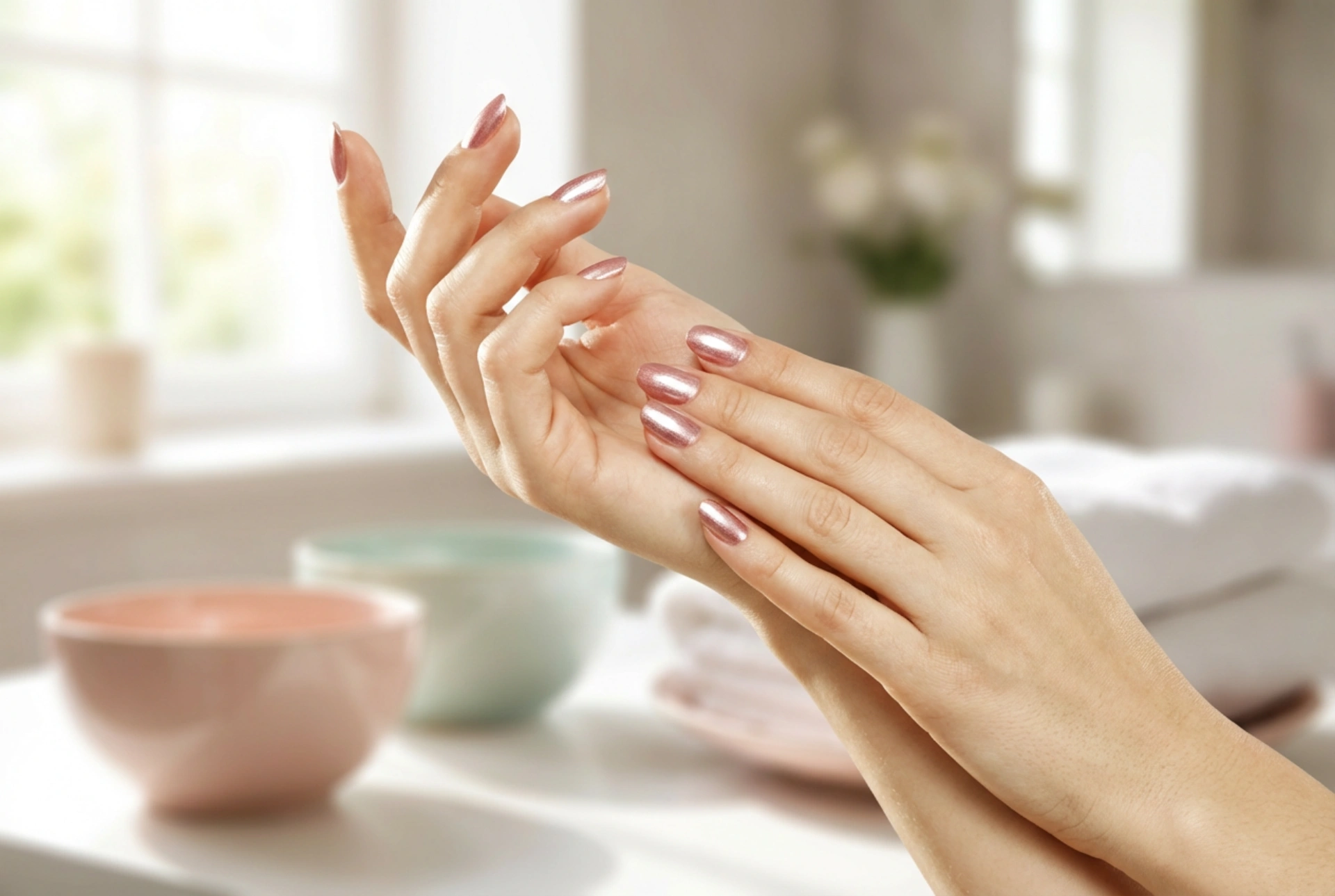 Roze-gouden nagels: hoe je in een paar stappen een elegant effect bereikt