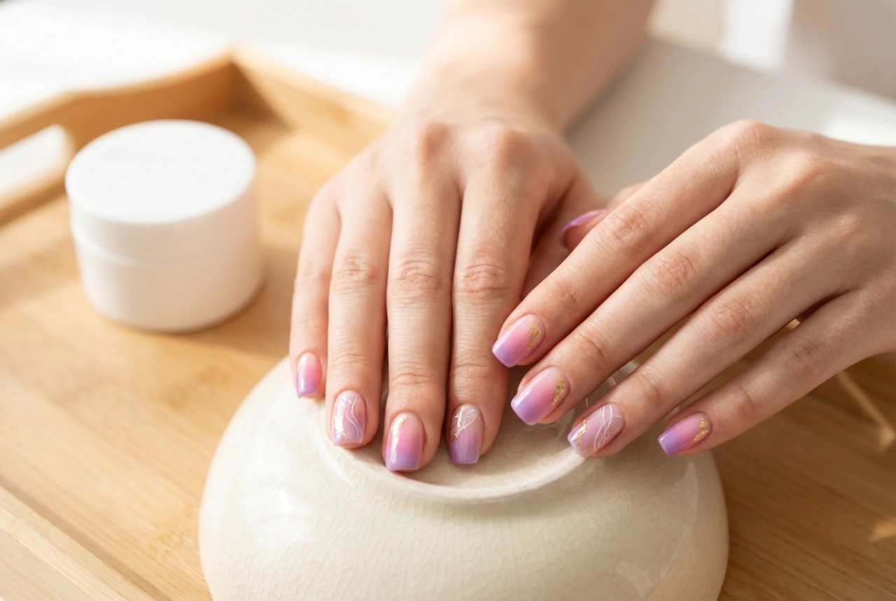 Roze en paarse nagels: ombre, folies en subtiele patronen