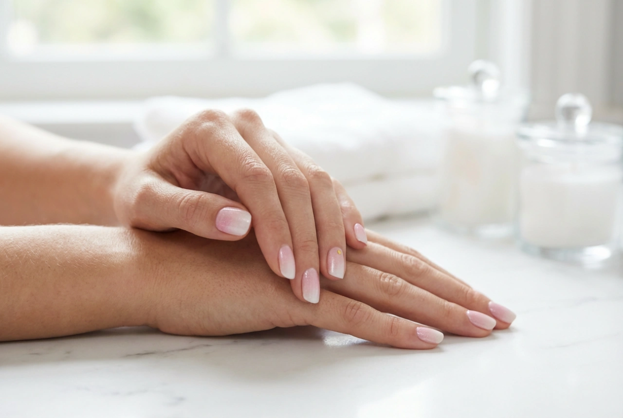 Roze en witte nagels: babyboomer, french en subtiele versieringen