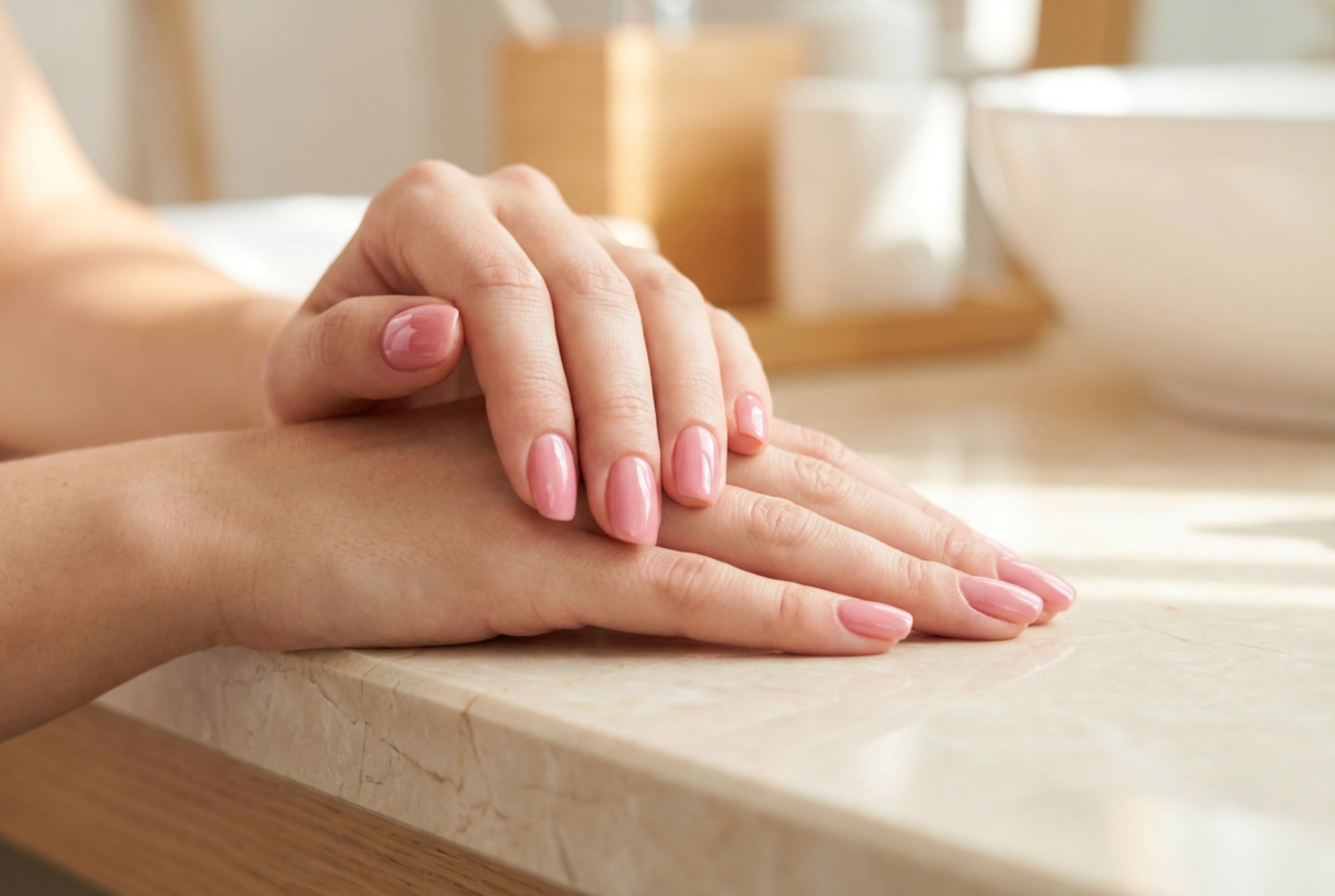 Roze glanzende nagels: de keuze van de topcoat, polijsten en verzorging