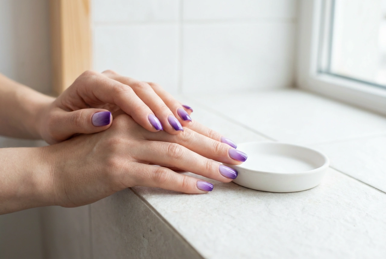 Paarse ombre nagels: van het kiezen van tinten tot stapsgewijs blenden