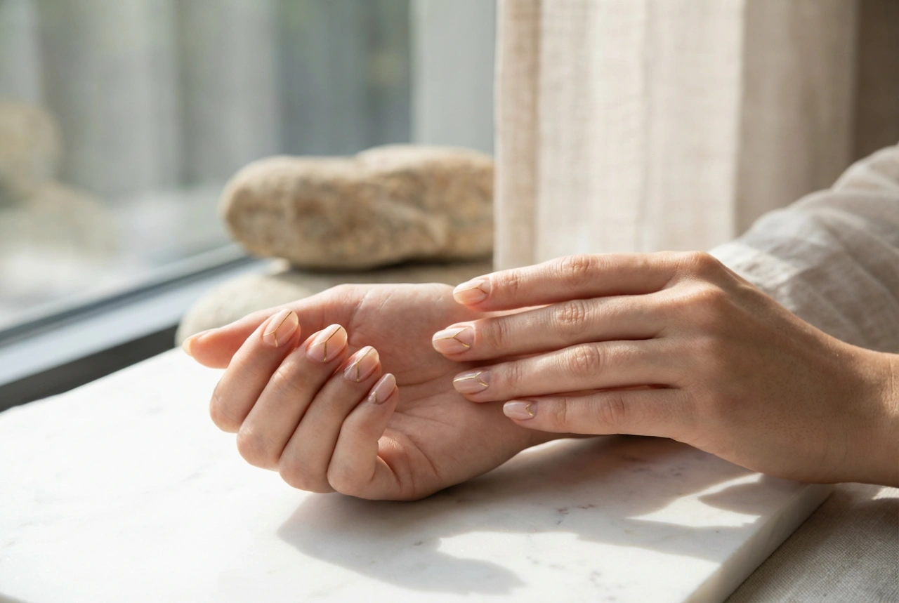 Minimalistische nagels: strakke lijnen, negative space en een elegante glans