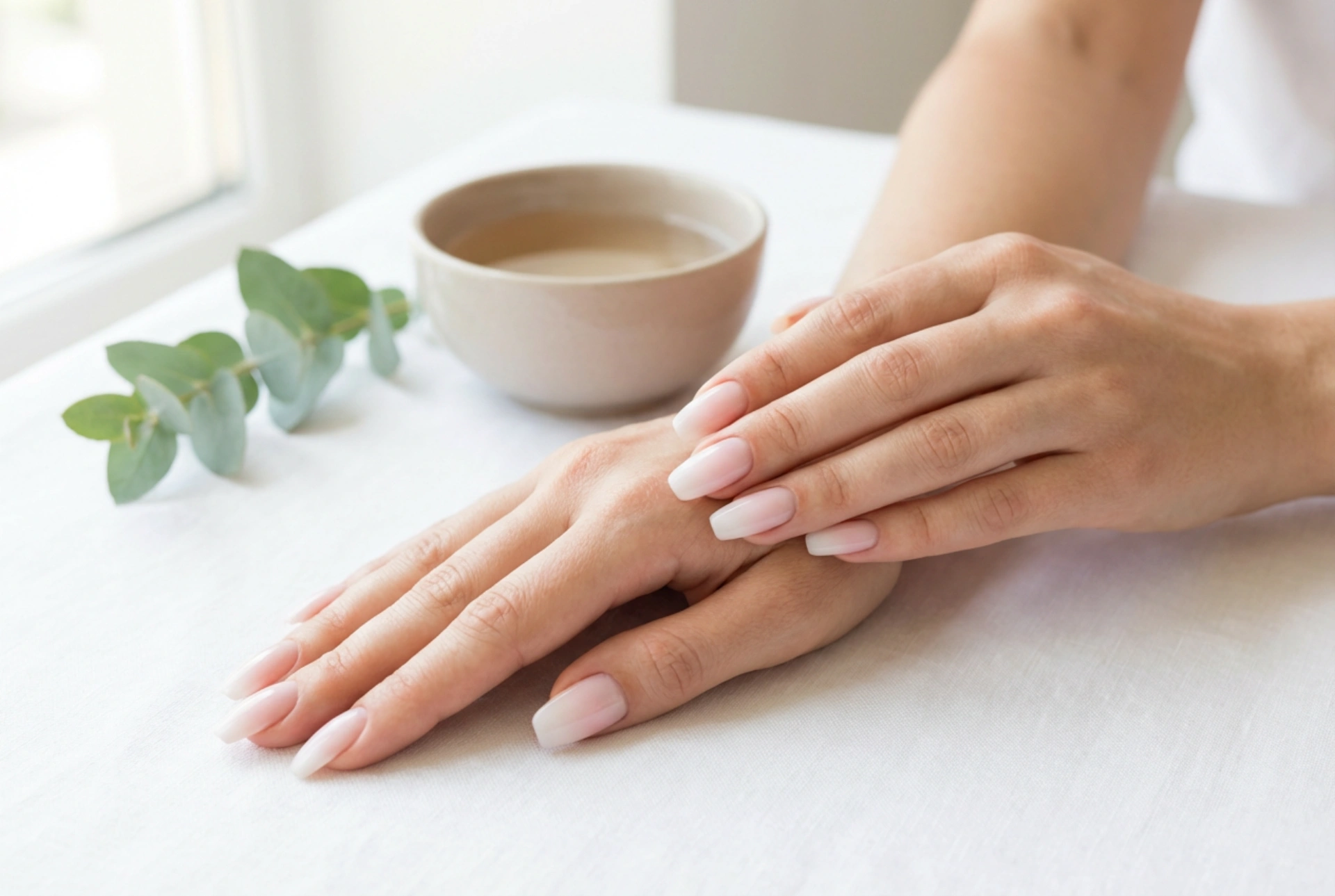Melkachtige ombre nagels: een subtiel babyboomer-effect stap voor stap