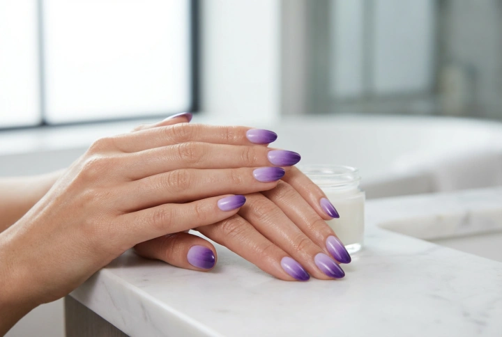 Paarse Ombre Nagels Stap voor Stap: Kleuren Mengen en Fixeren