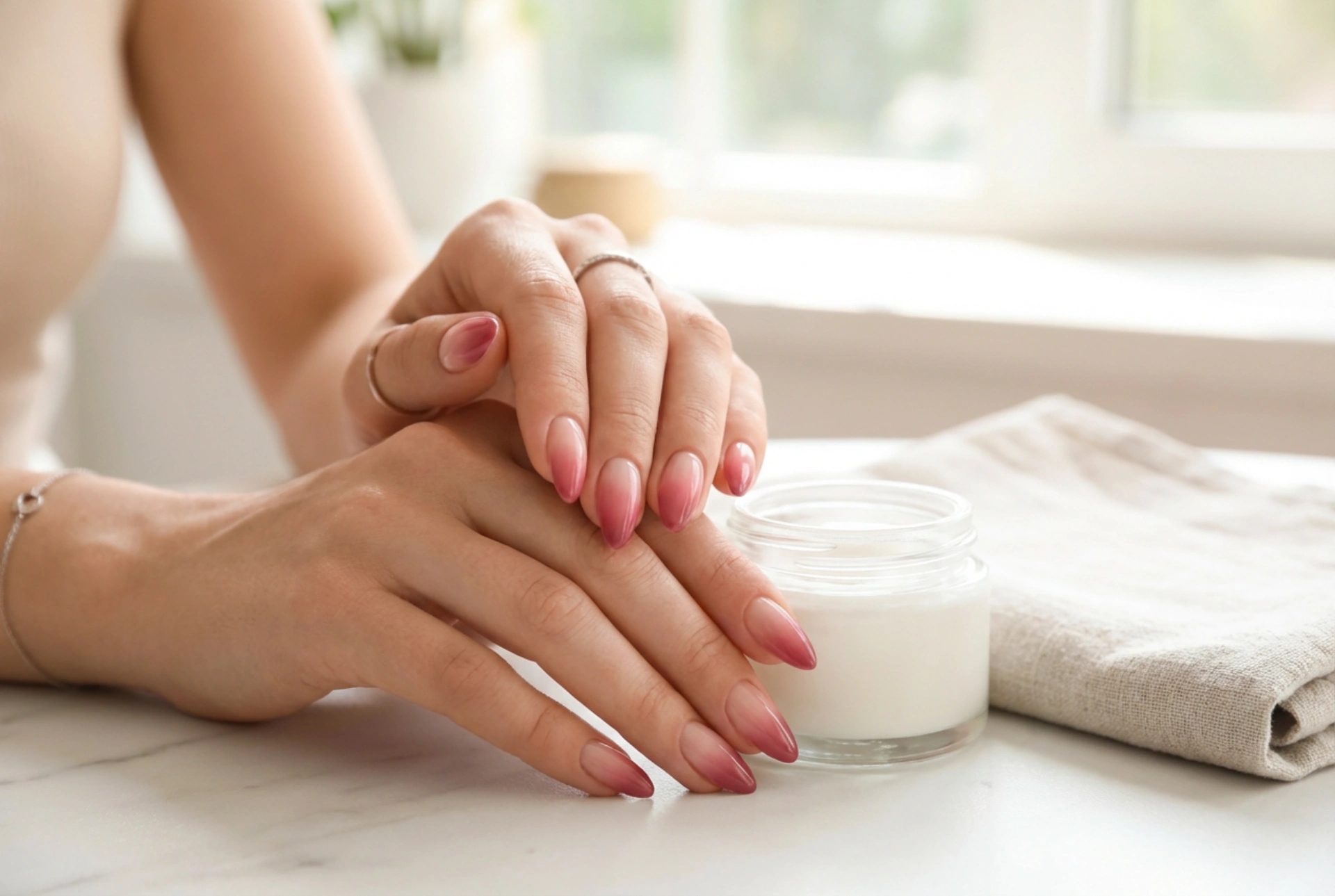 Roze ombre nagels: een romantisch verloop stap voor stap