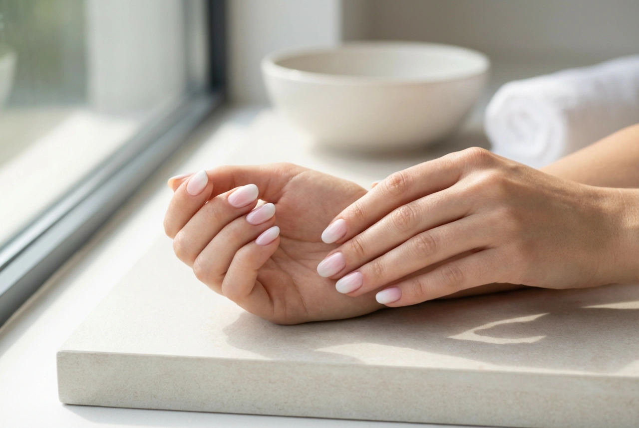 Hoe maak je wit-roze ombre nagels: sponsje, vervagen, topcoat