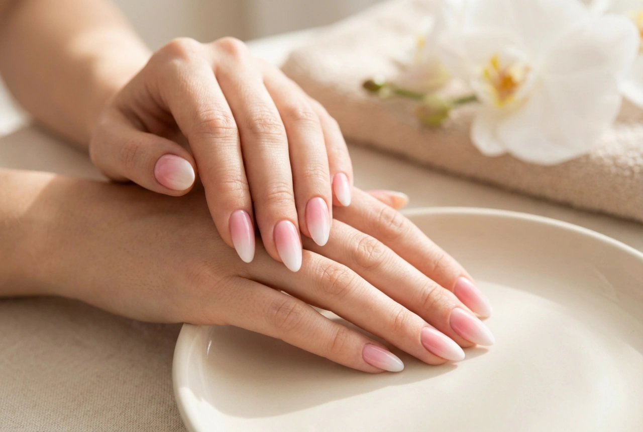 Ombre op amandelnagels: amandelvormige ombre nagels en vormgevingstips