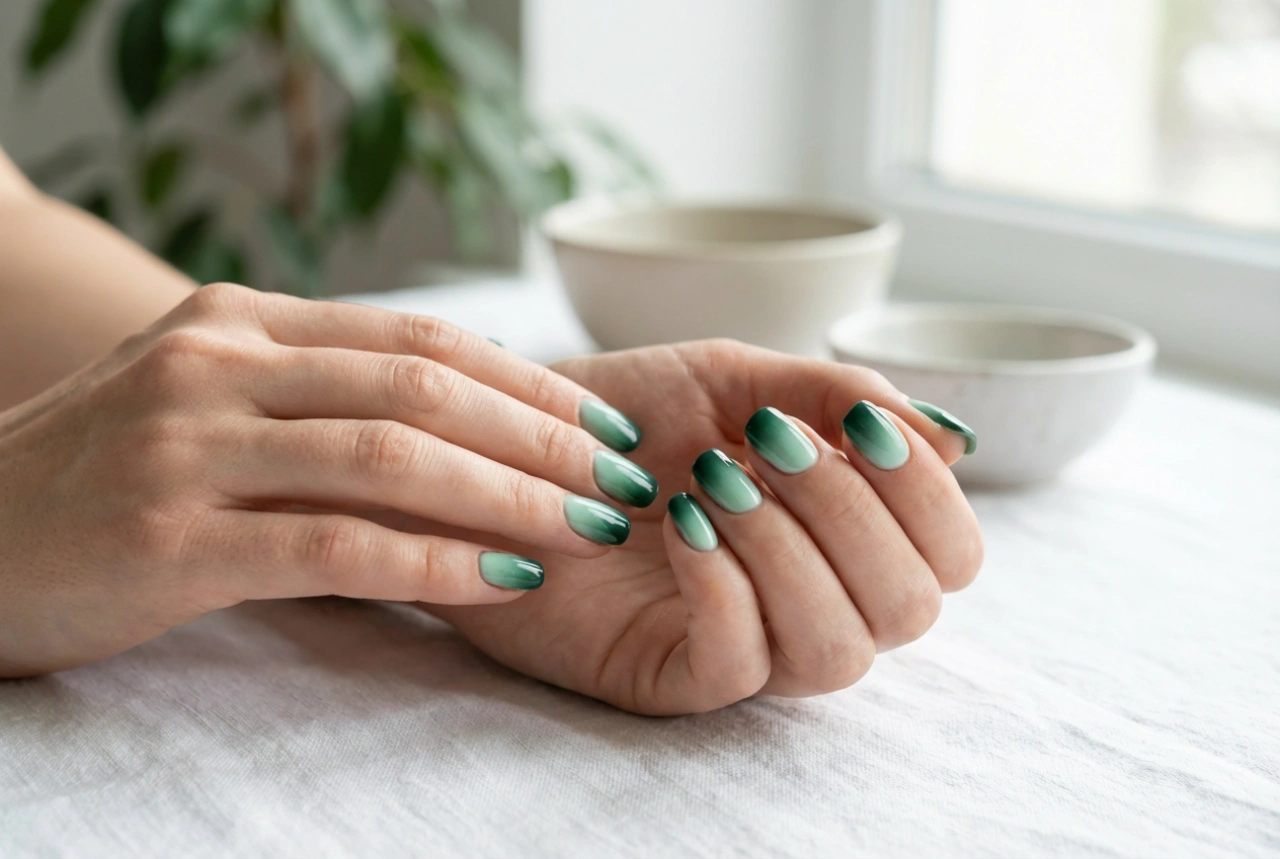 Groene ombre nagels: van muntgroen tot flesgroen