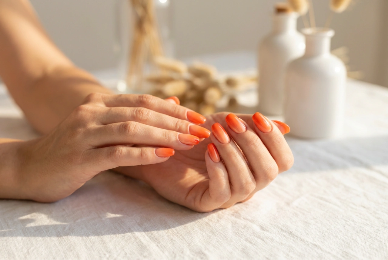 Oranje ombre nagels: een frisse overgang voor de zomer