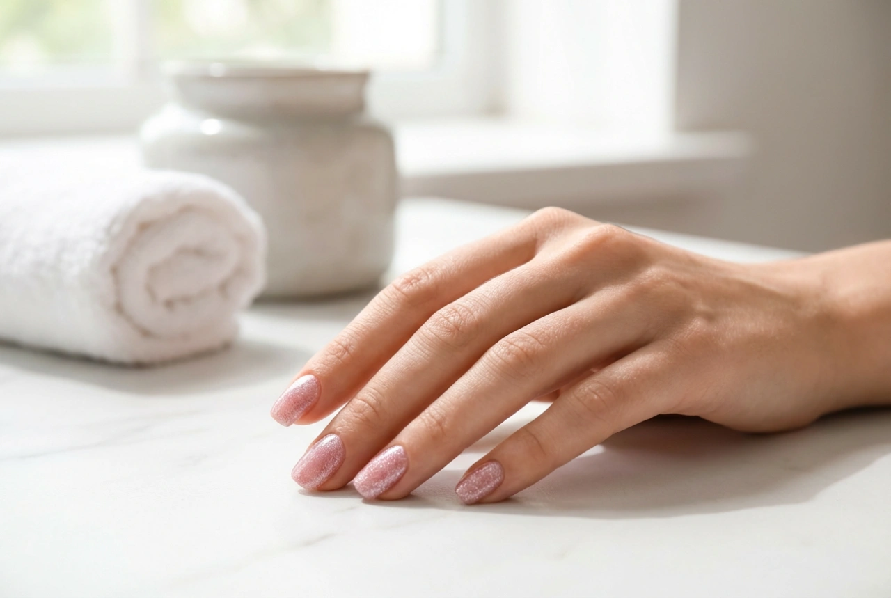 Roze glitternagels: applicatietechnieken en een gladde afwerking