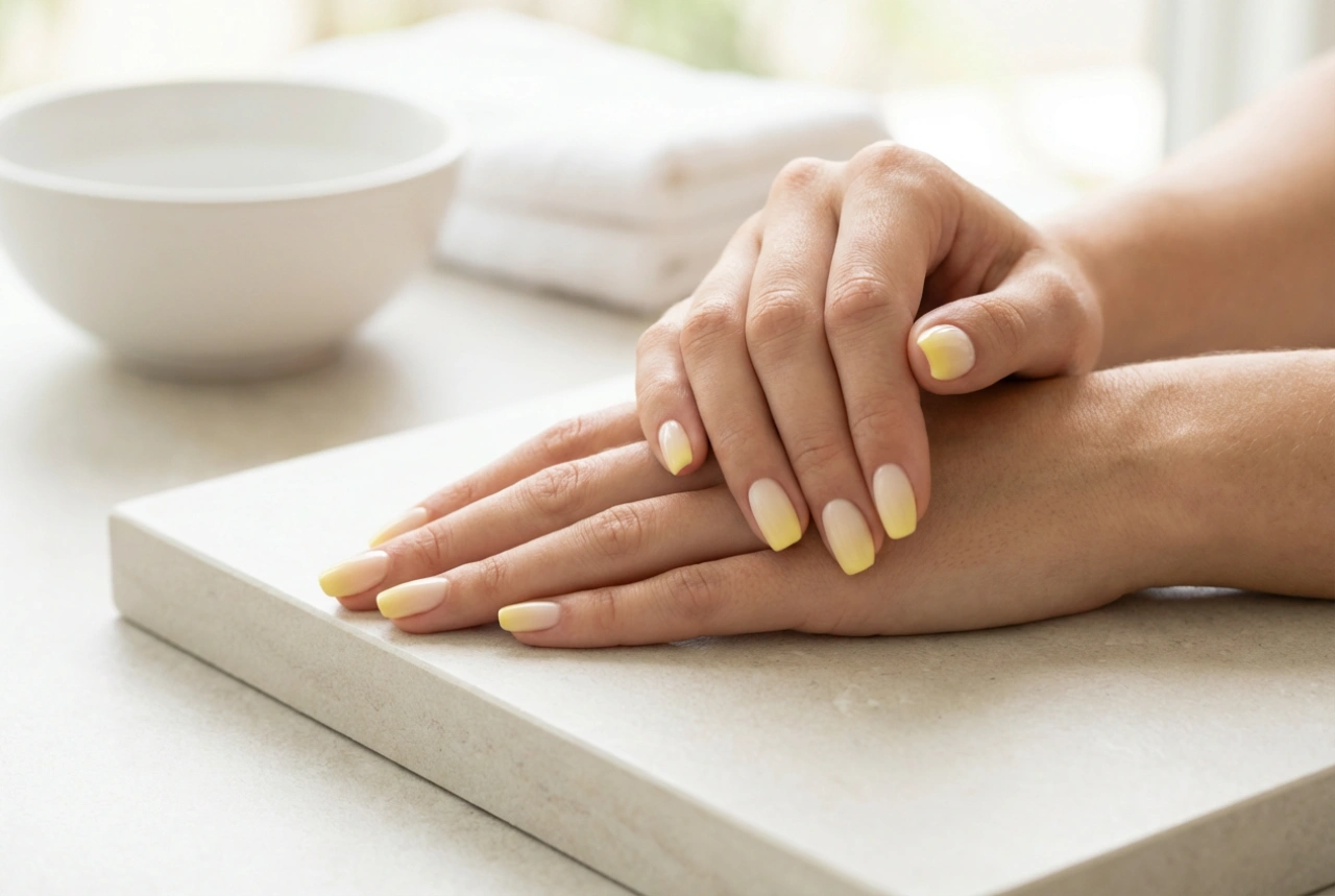 Gele ombre nagels: de beste basis, schaduwtechnieken en afwerking