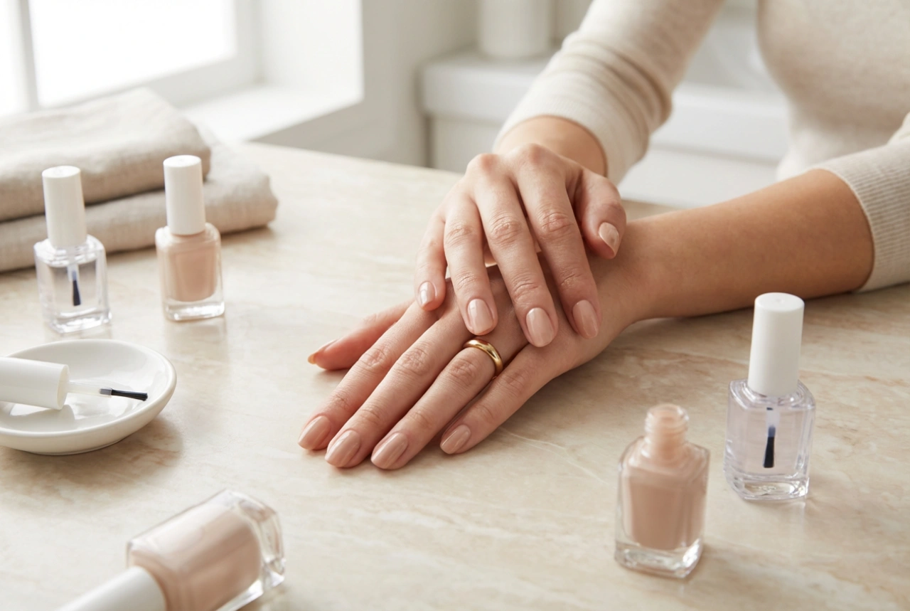 Klassieke nagellak zonder strepen: lagen, droogtijd en topcoat