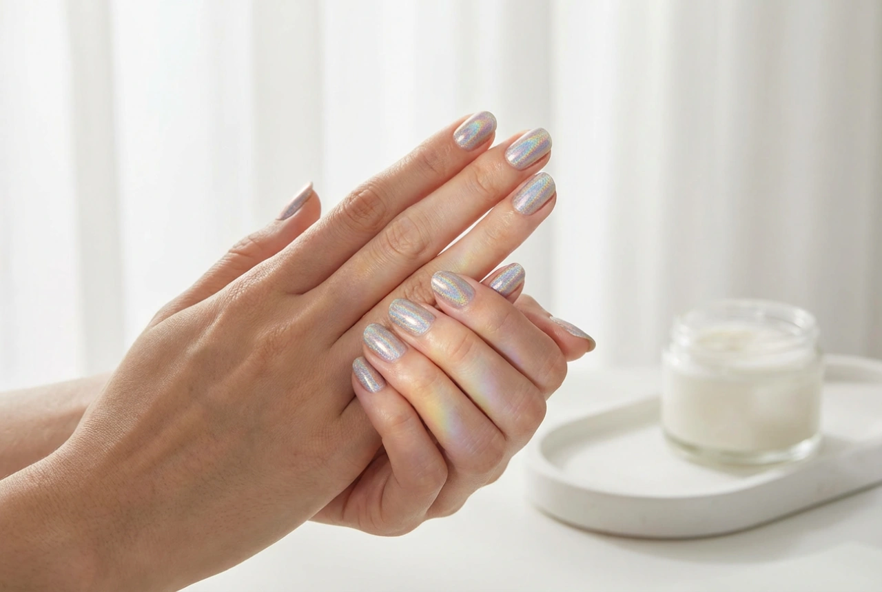 Holografische nagellak: hoe je het effect maximaliseert en strepen vermijdt