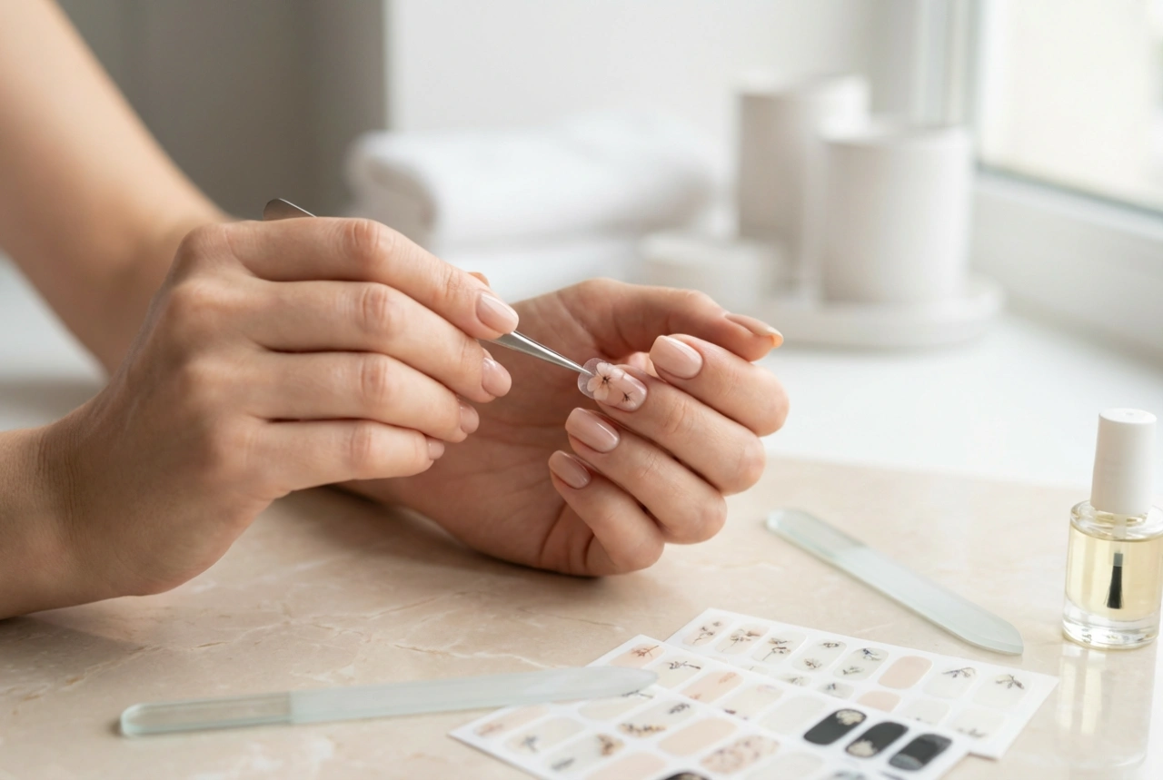 Nagelstickers: soorten, nauwkeurige aanbrenging en een langdurige fixatie