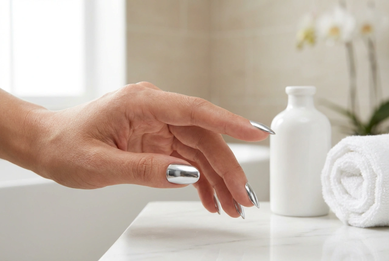 Nagels met poeder thuis: hoe je een spiegeleffect krijgt en strepen vermijdt