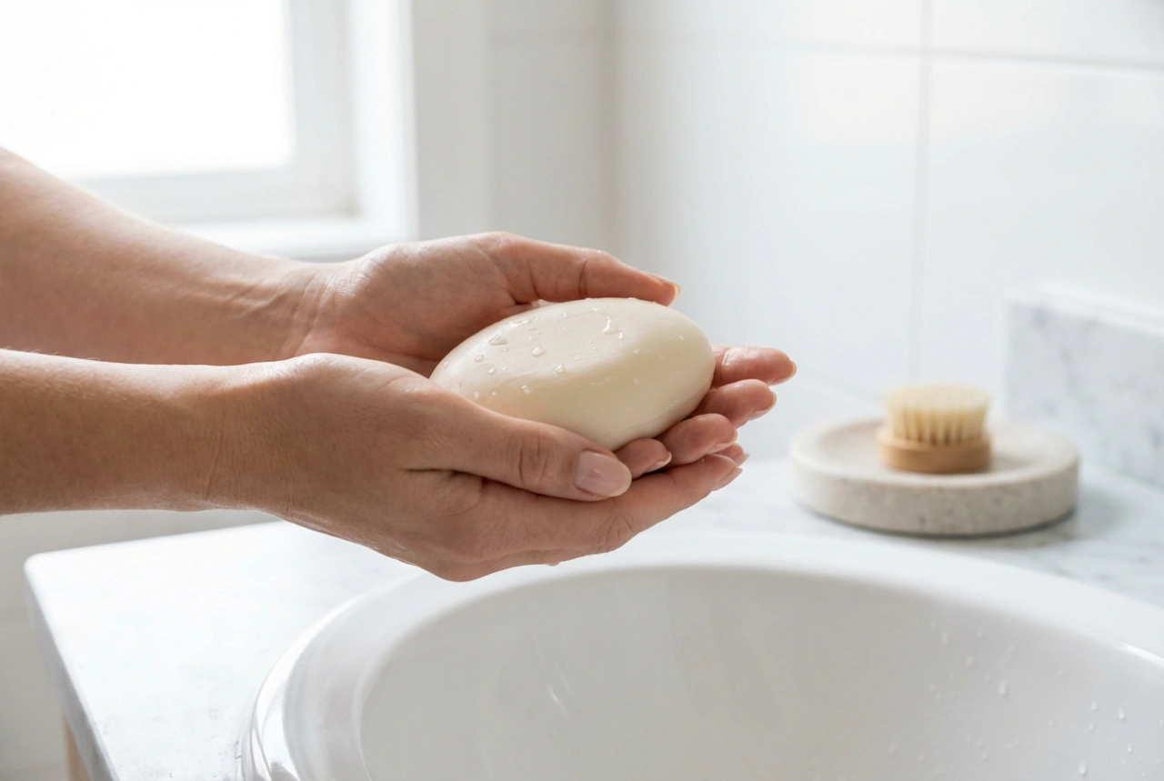 Zeep in een blok: Hoe je je lichaam en handen wast en het bewaart om uitdroging te voorkomen