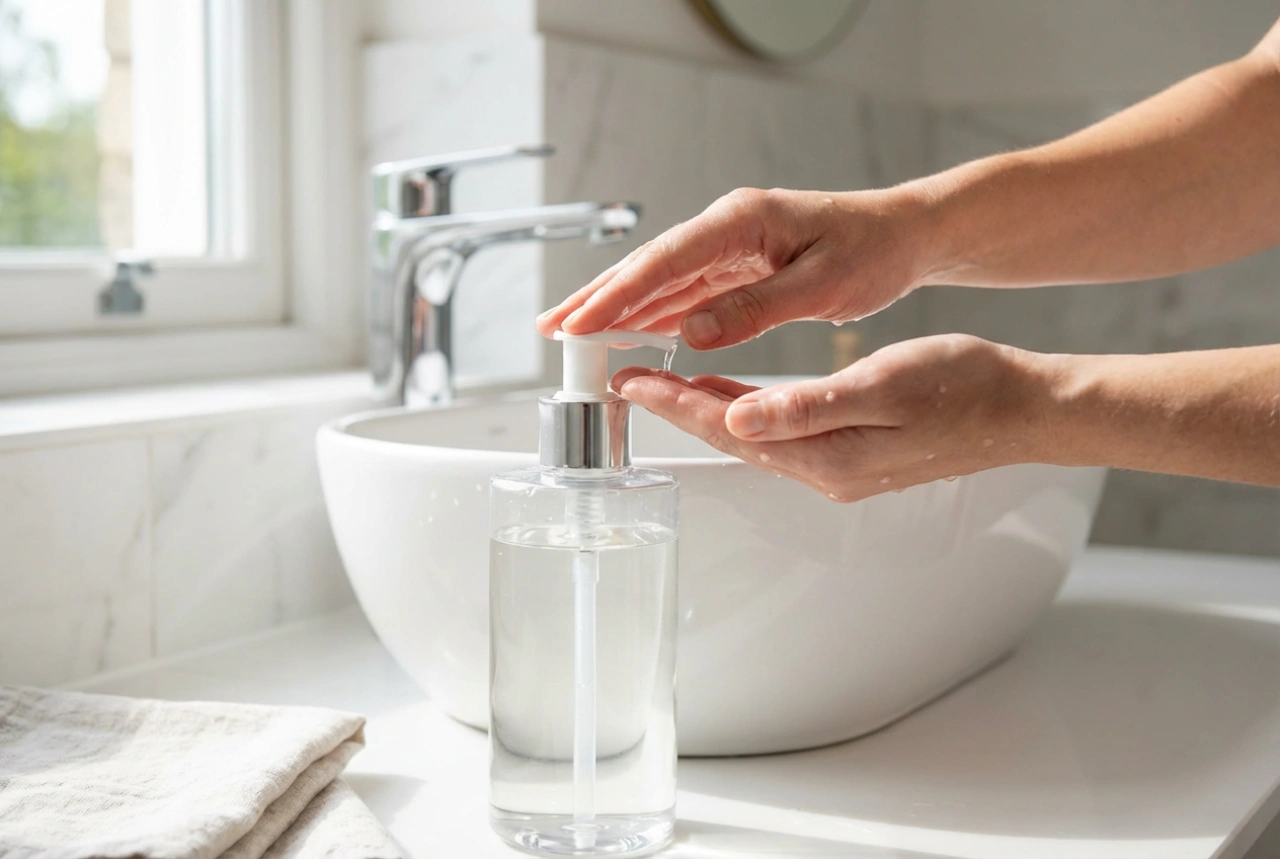 Vloeibare zeep: hygiënische hand- en lichaamsreiniging, dosering en afspoelen