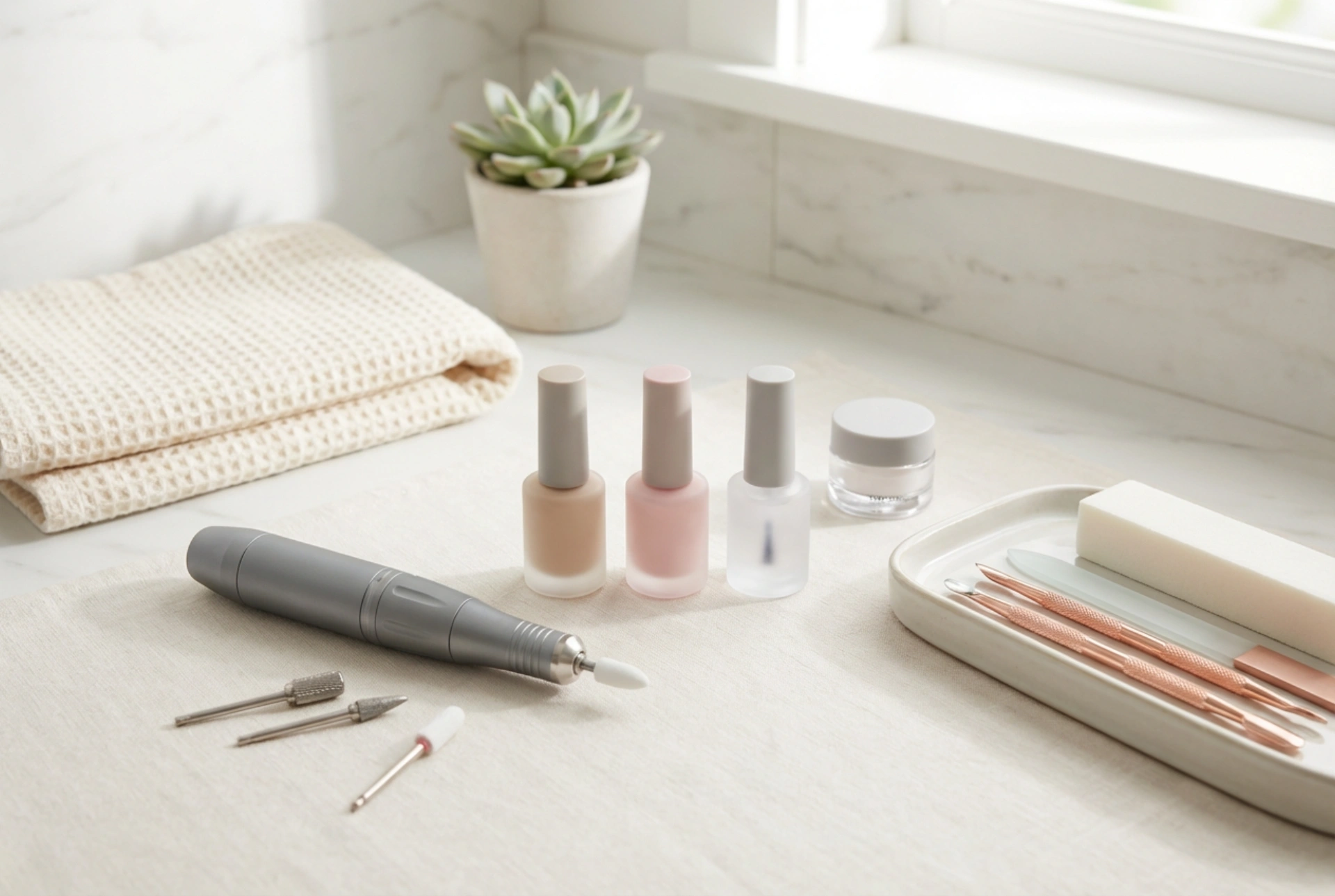 Hybride nagelset met freesmachine: een complete starterkit en ergonomisch werken