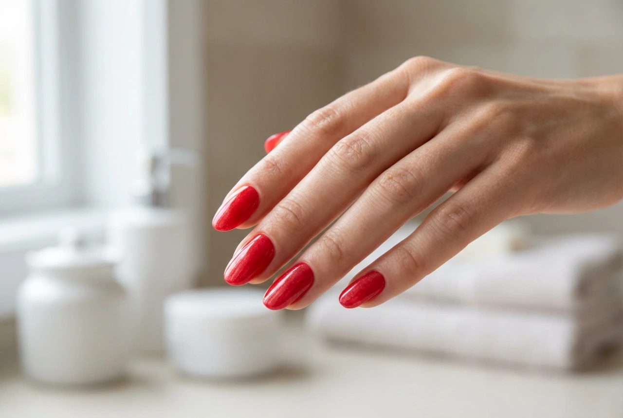 Rode nagels met glanspoeder: stappenplan voor een spiegelglans effect