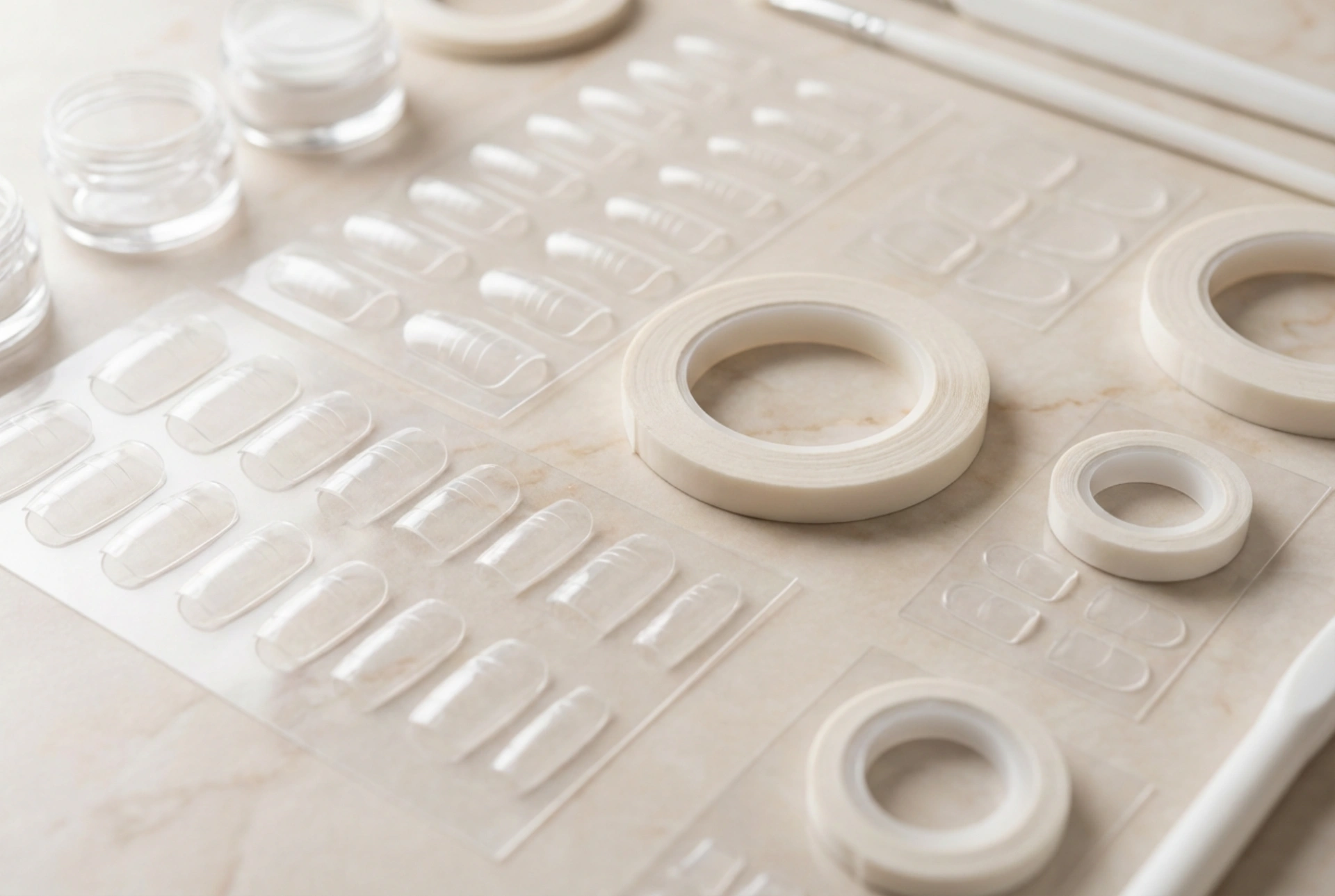 Nagelstickers voor tips: snelle verlenging met zelfklevende tapes