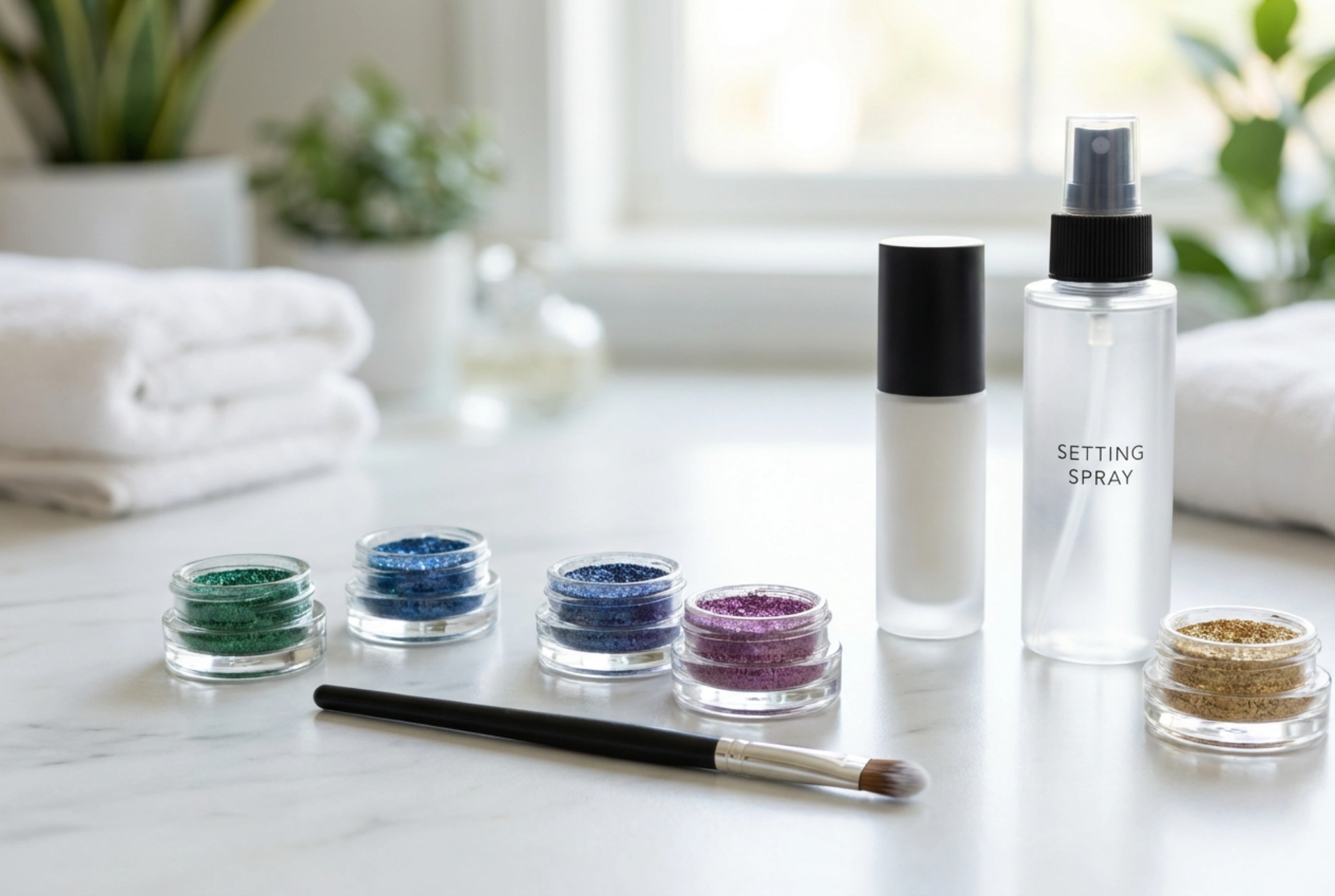 Glitteroogschaduw aanbrengen zonder fall-out: basis, applicatie en fixatie