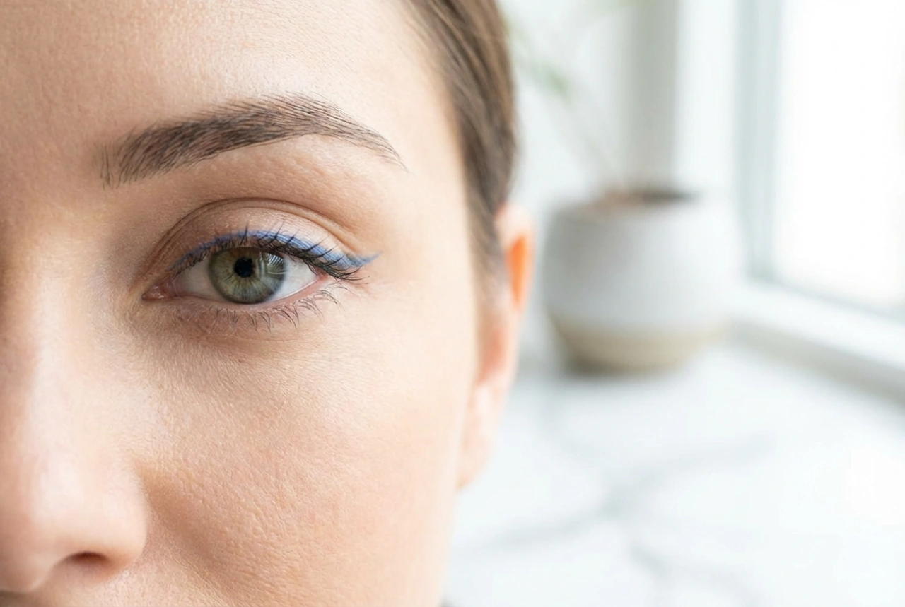 Blauw oogpotlood: hoe je je iris accentueert zonder je blik te overweldigen
