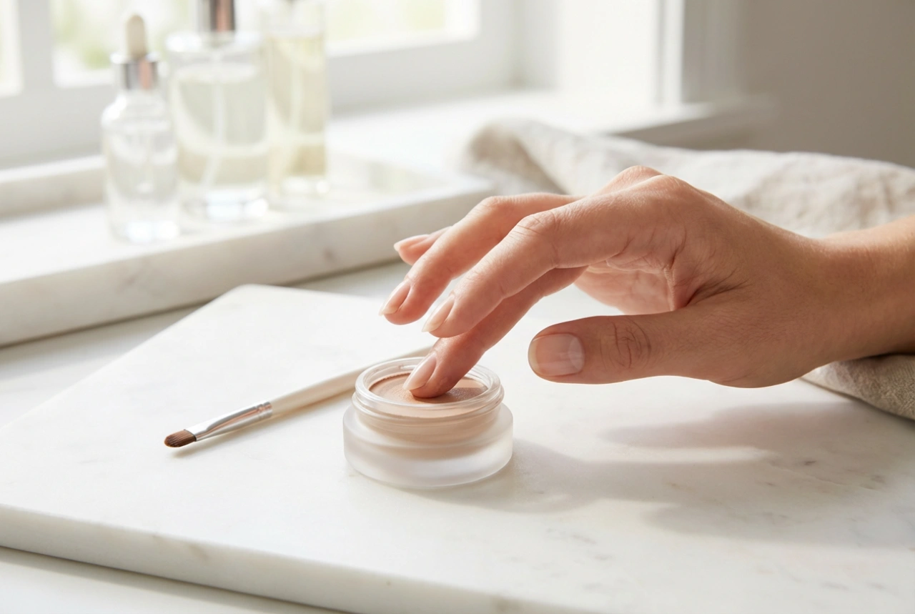 Crème oogschaduw zonder ophopen: applicatie en fixatie
