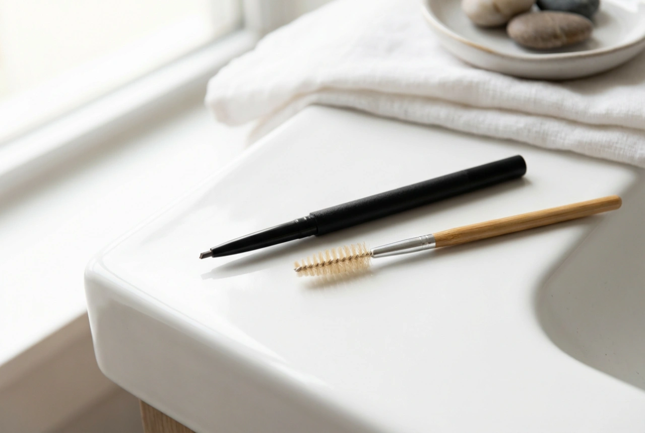 Zwart wenkbrauwpotlood: wanneer het werkt en hoe je het kunt verzachten