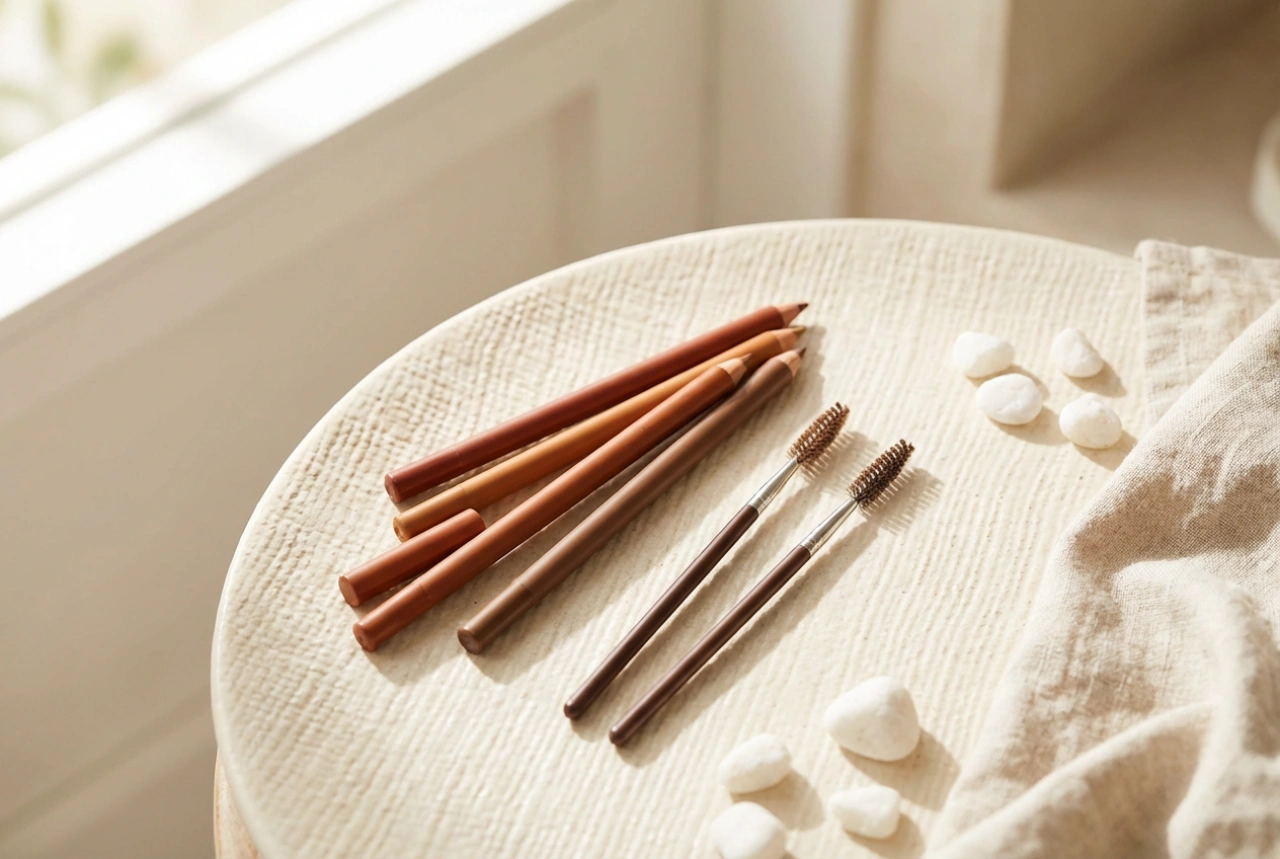 Rode wenkbrauwpotloden: hoe de juiste tint te kiezen en natuurlijke haartjes te tekenen