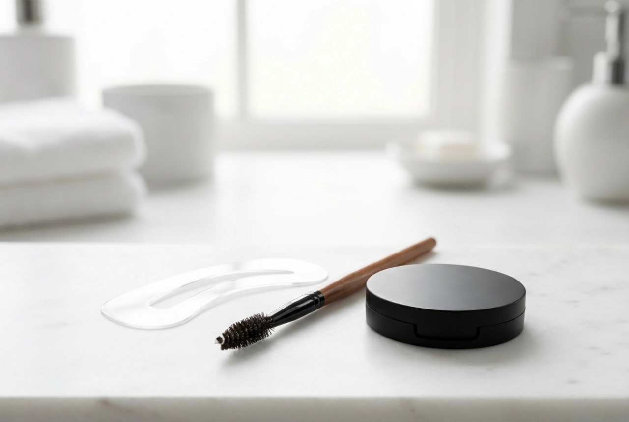 Wenkbrauwsjabloon voor thuis make-up: hoe te omlijnen en op te vullen