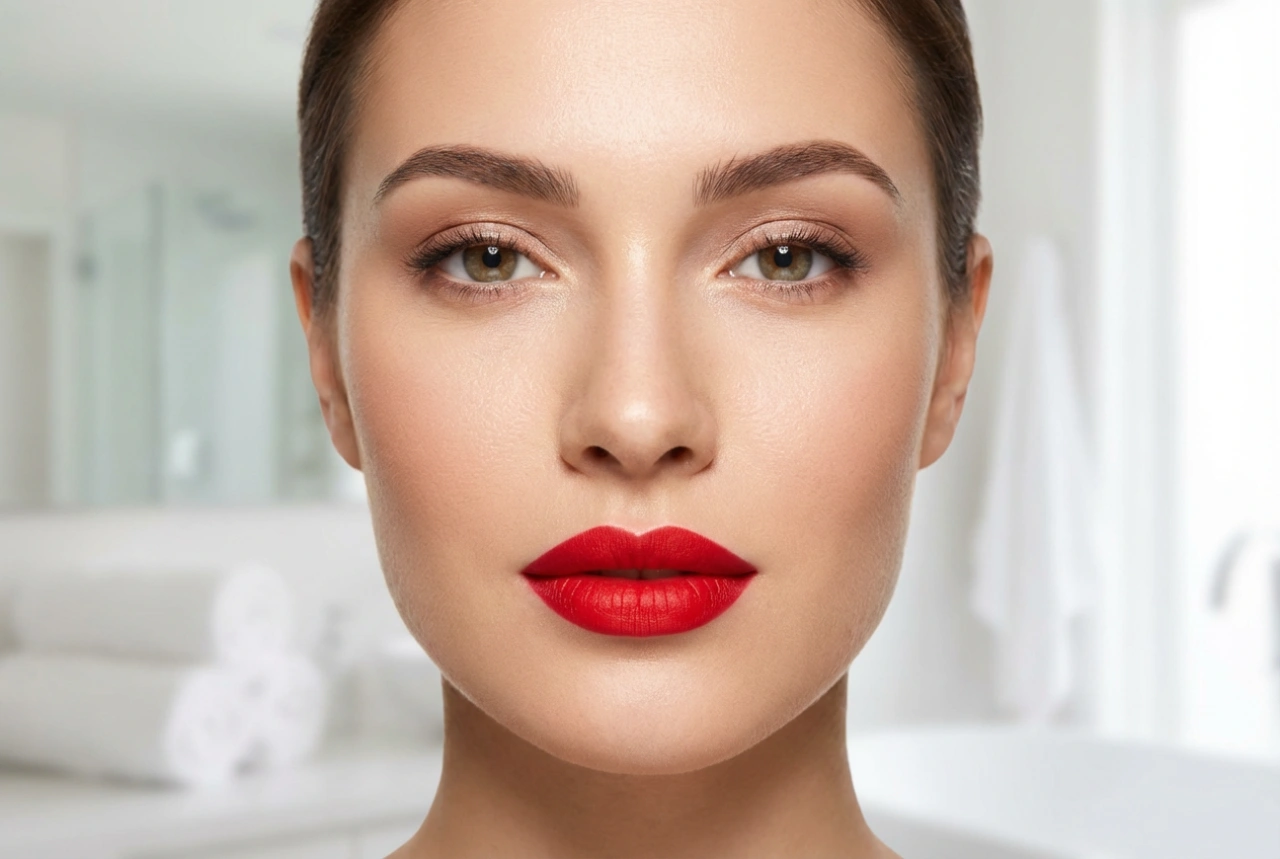 Make-up voor rode lippen: de balans tussen ogen, teint en wenkbrauwen stap voor stap