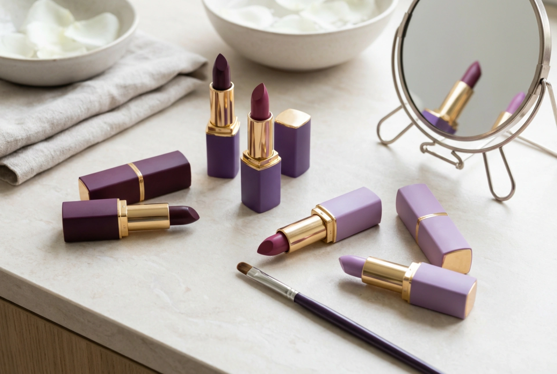 Paarse lippenstift: hoe kies je de juiste nuance en breng je deze egaal aan