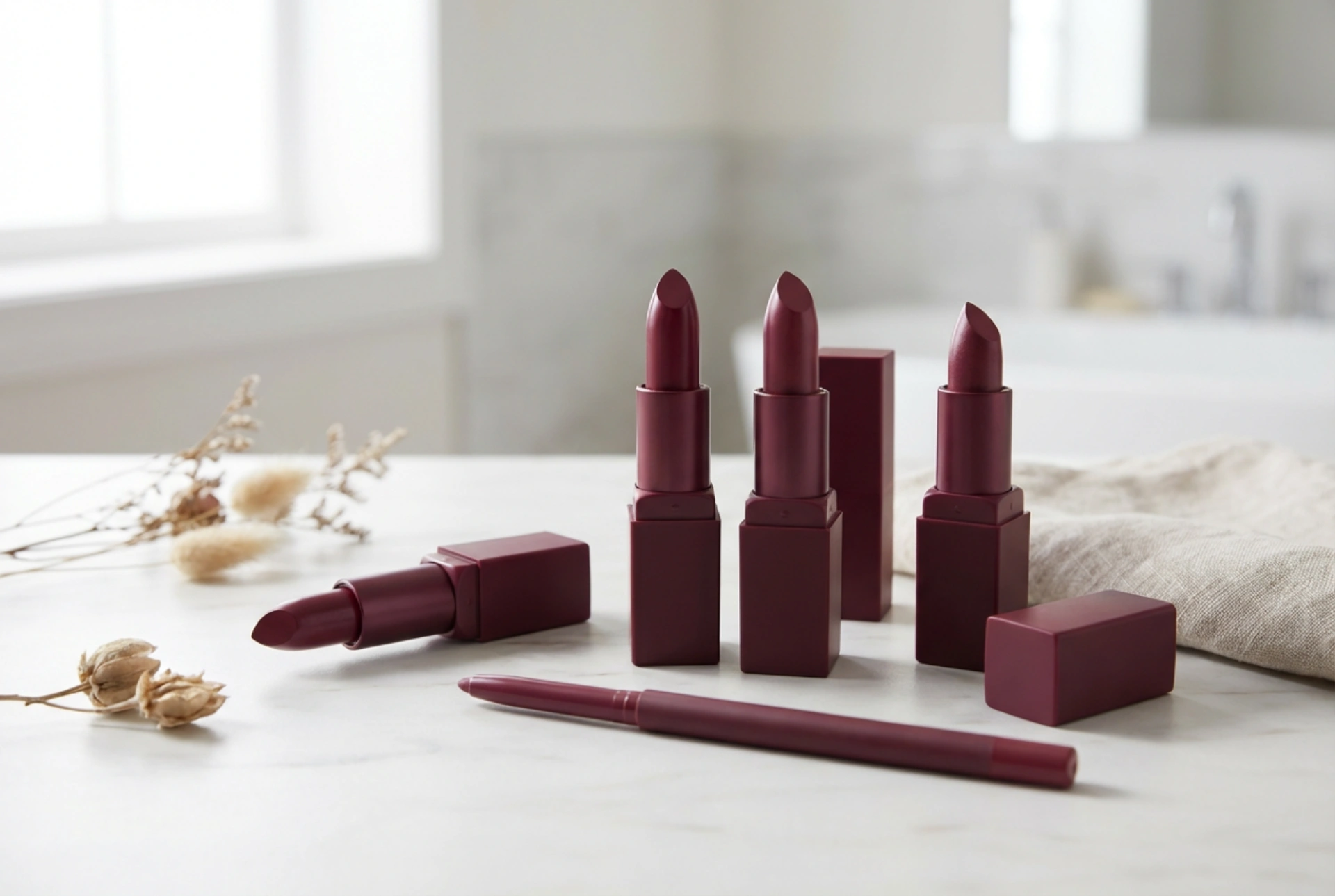 Bordeauxrode lippenstift: hoe kies je de juiste tint en maak je een precieze contour