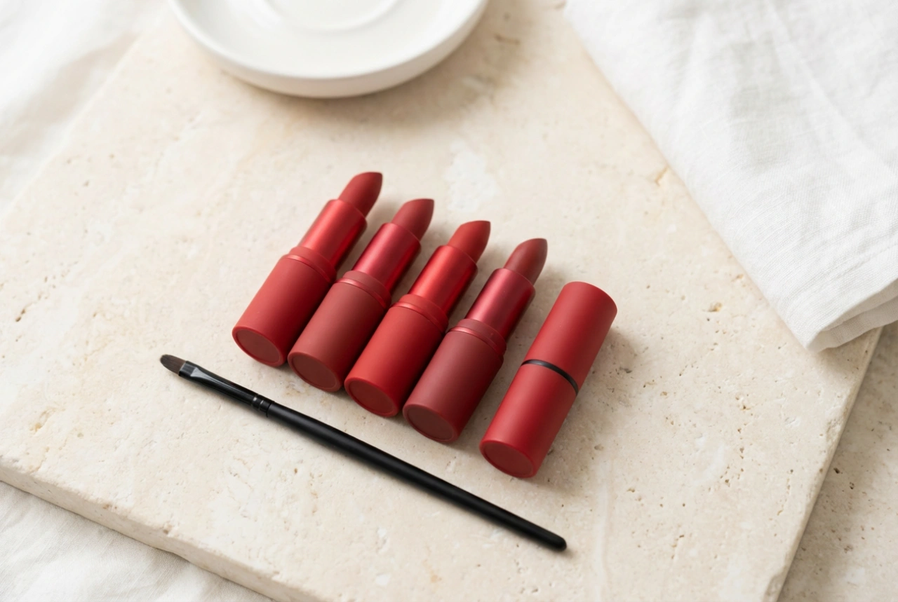 Rode lippenstift voor overdag en 's avonds: hoe breng je het aan