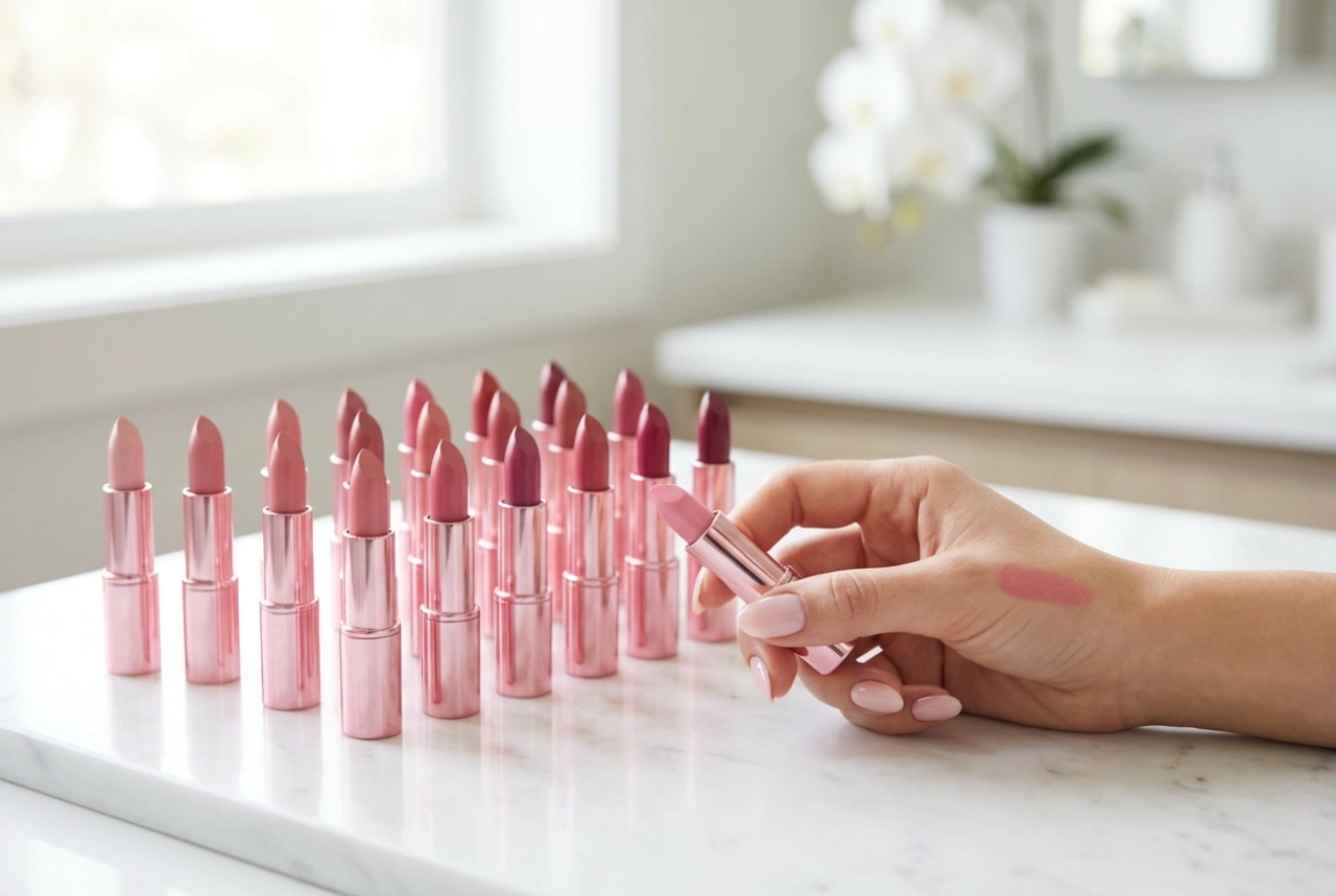 Roze lippenstift voor overdag en 's avonds: de juiste tint kiezen en aanbrengen