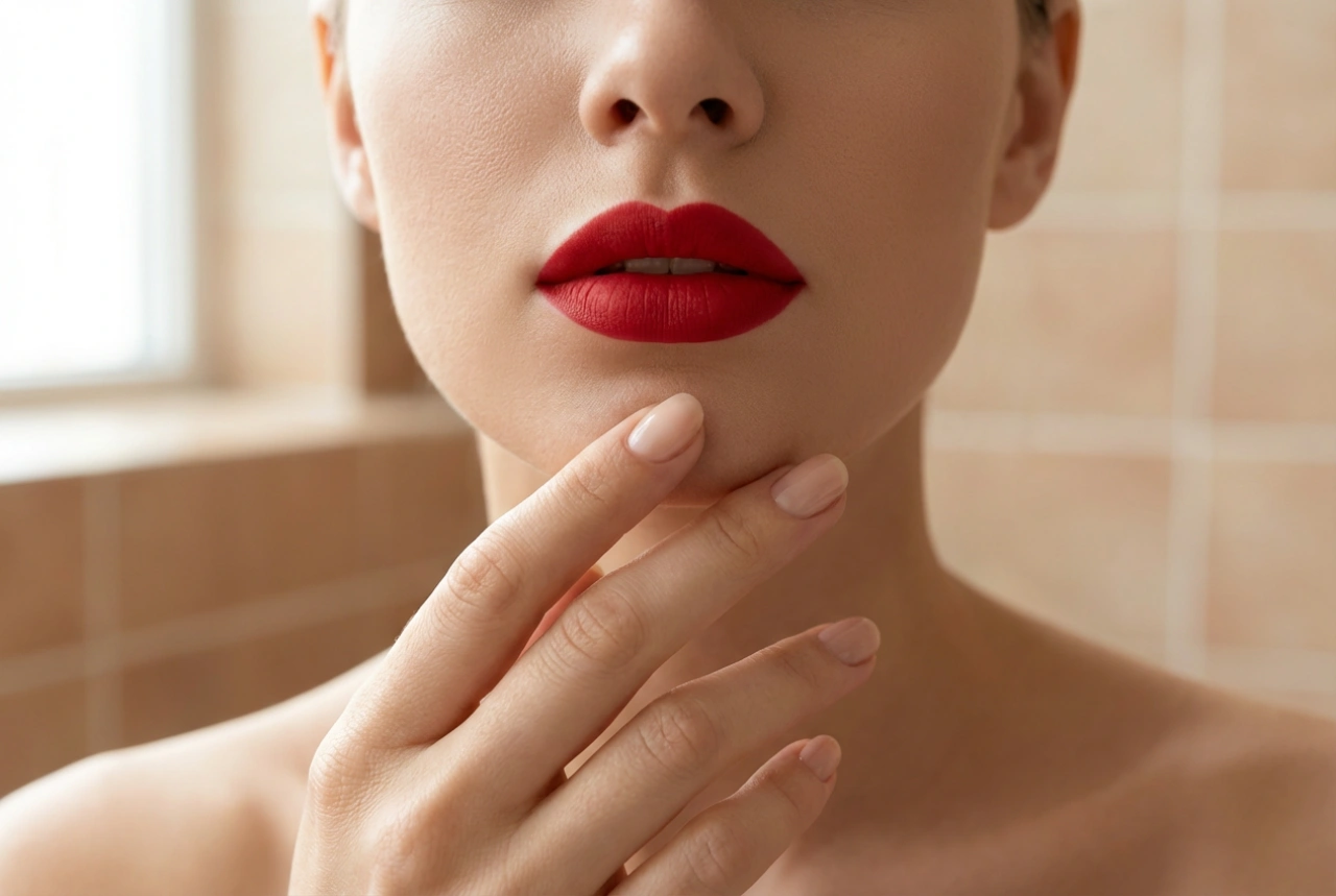 Rode lippenstift stap voor stap: voorbereiding van de lippen, contour en houdbaarheid